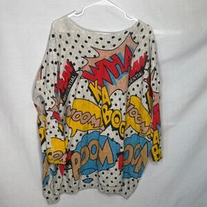XIKOI Oversized Comic Pop Art Lightweight Sweater Dress New